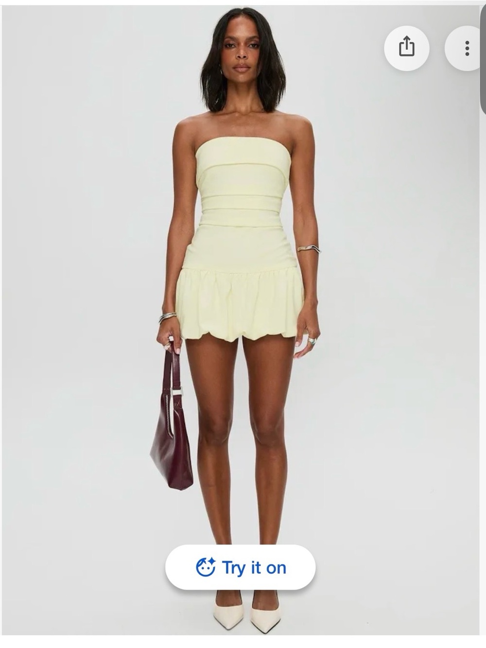 Princess Polly mousse strapless mini dress 
Lemon 🍋